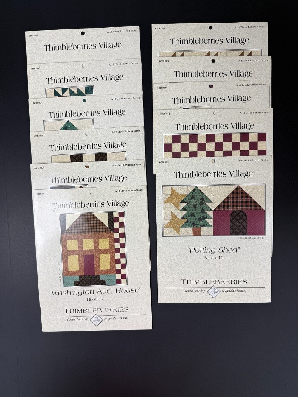 Thimbleberries Village Quilt Patterns Lot of 11 Blocks 2-12 Lynette Jensen